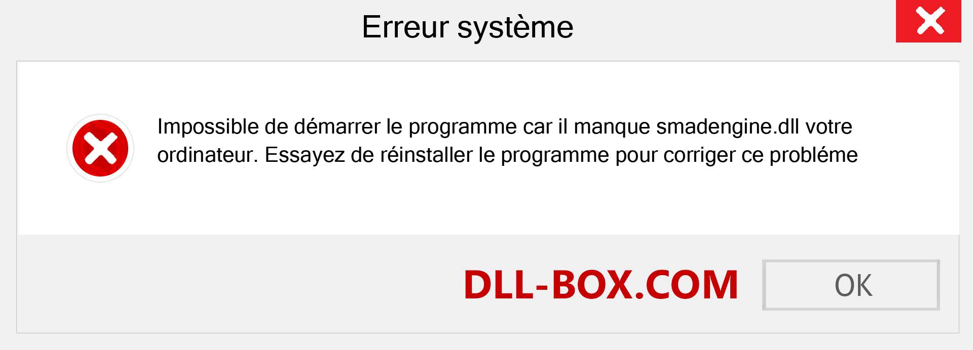 Le fichier smadengine.dll est manquant ?. Télécharger pour Windows 7, 8, 10 - Correction de l'erreur manquante smadengine dll sur Windows, photos, images